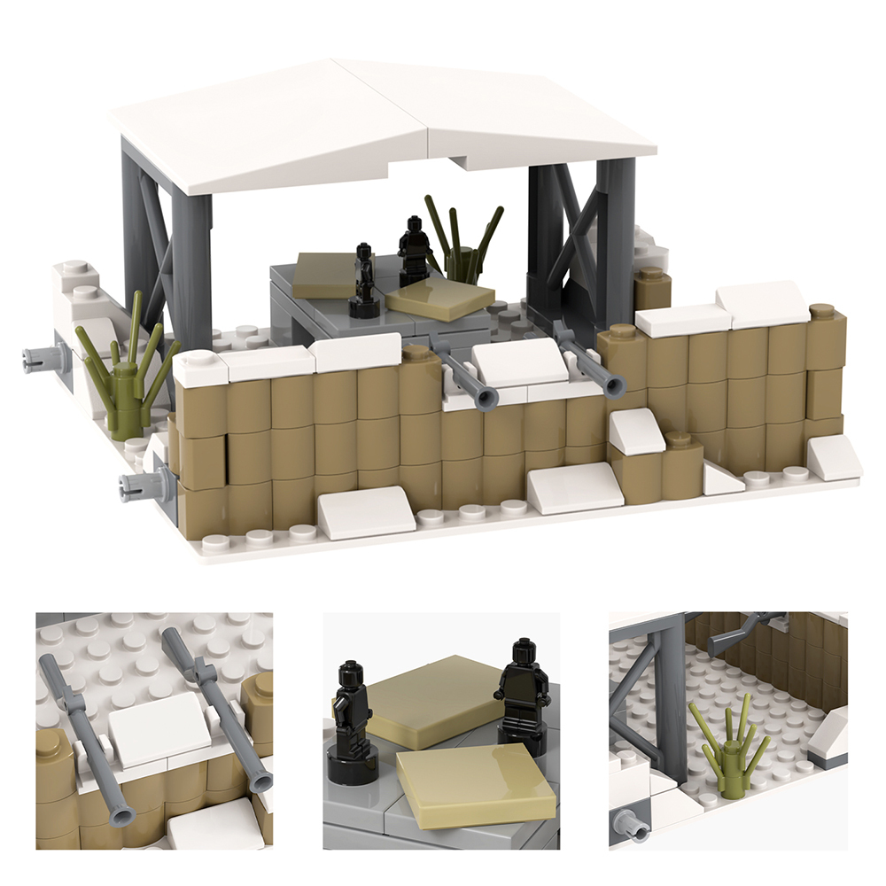 MOC5077-F Lego military Snow Command center building WW2 War scene toys soldiers army building blocks sets Toys for kids