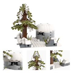 MOC5077-E Lego military Snow bunkers the front line Corner 1 building WW2 War scene toys soldiers army building blocks sets Toys for kids