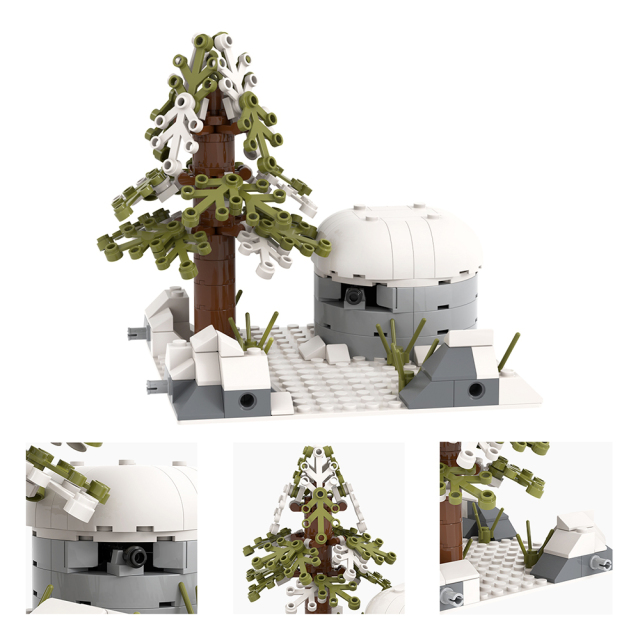 MOC5077-E Lego military Snow bunkers the front line Corner 1 building WW2 War scene toys soldiers army building blocks sets Toys for kids