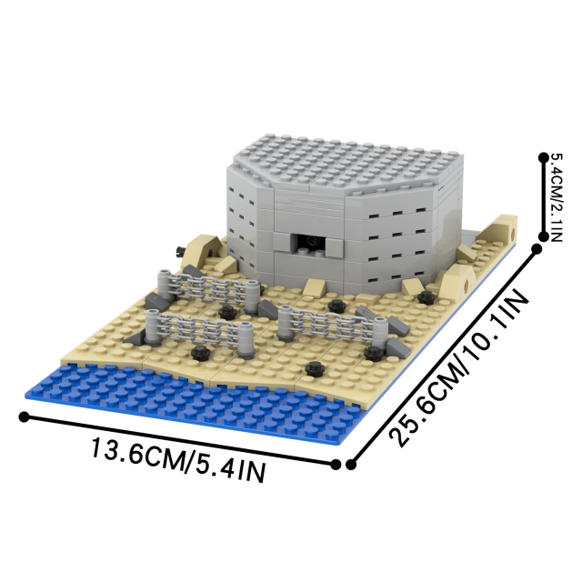 MOC5075-C Lego military World Highland Watchtower Sand bunkers bunkers building WW2 War scene toys soldiers army building blocks sets Toys for kids