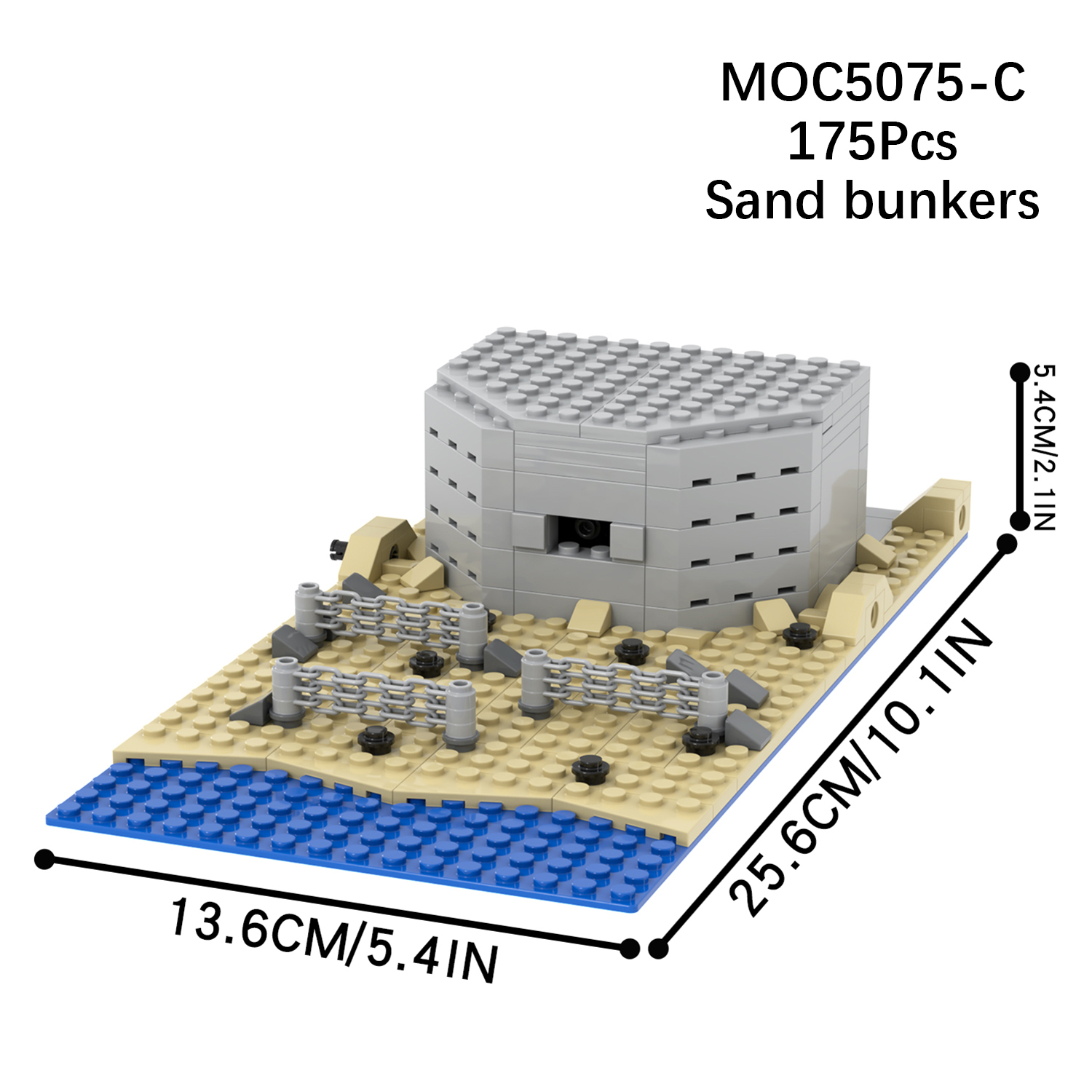 MOC5075-C Lego military World Highland Watchtower Sand bunkers bunkers building WW2 War scene toys soldiers army building blocks sets Toys for kids