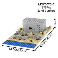 MOC5075-C Lego military World Highland Watchtower Sand bunkers bunkers building WW2 War scene toys soldiers army building blocks sets Toys for kids