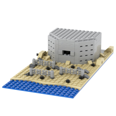 MOC5075-C Lego military World Highland Watchtower Sand bunkers bunkers building WW2 War scene toys soldiers army building blocks sets Toys for kids