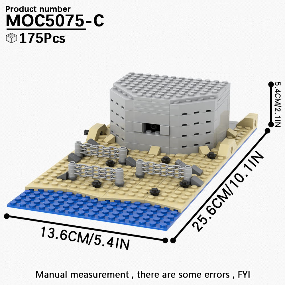 MOC5075-C Lego military World Highland Watchtower Sand bunkers bunkers building WW2 War scene toys soldiers army building blocks sets Toys for kids