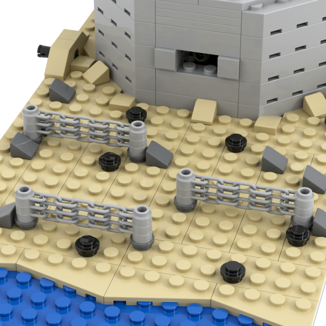 MOC5075-C Lego military World Highland Watchtower Sand bunkers bunkers building WW2 War scene toys soldiers army building blocks sets Toys for kids
