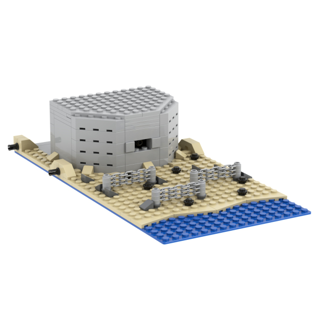 MOC5075-C Lego military World Highland Watchtower Sand bunkers bunkers building WW2 War scene toys soldiers army building blocks sets Toys for kids