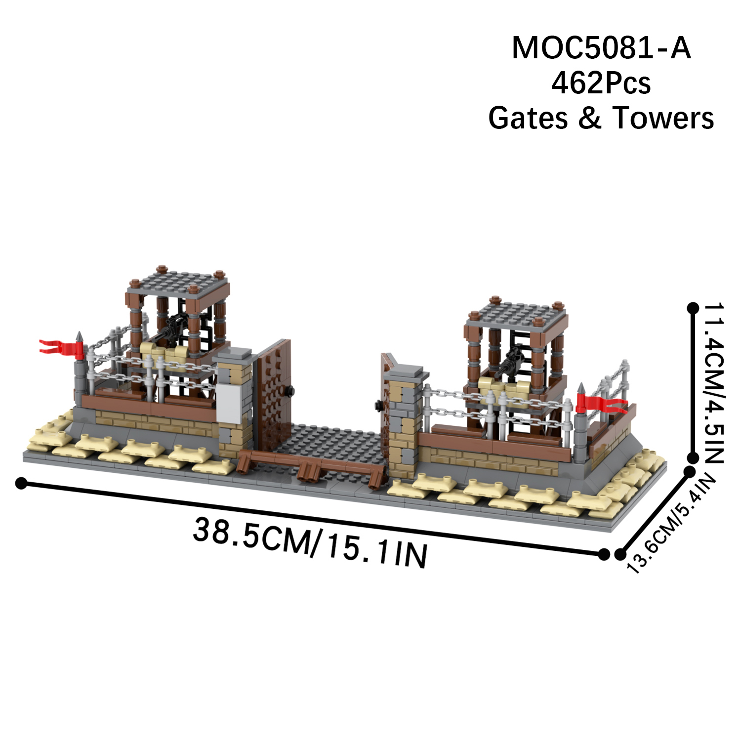 MOC5081-A Lego military bases World Gates towers Arsenal building WW2 War scene toys soldiers army building blocks sets Toys for kids