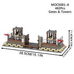 MOC5081-A Lego military bases World Gates towers Arsenal building WW2 War scene toys soldiers army building blocks sets Toys for kids