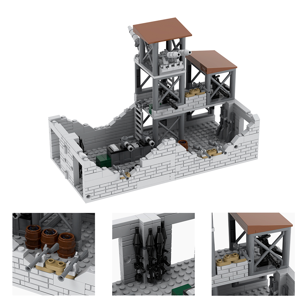 MOC5080 Lego military bases World Arsenal building WW2 War scene toys soldiers army building blocks sets Toys for kids