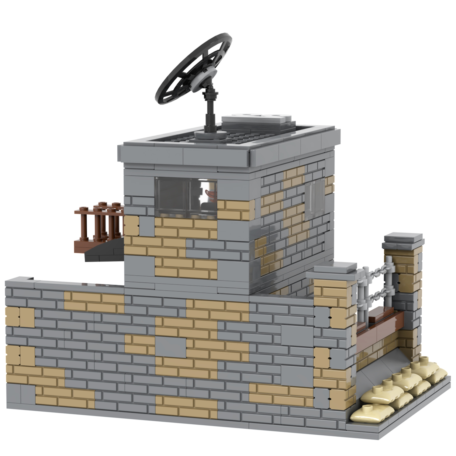 MOC5081-B Lego military bases World Gates towers Arsenal building WW2 War scene toys soldiers army building blocks sets Toys for kids