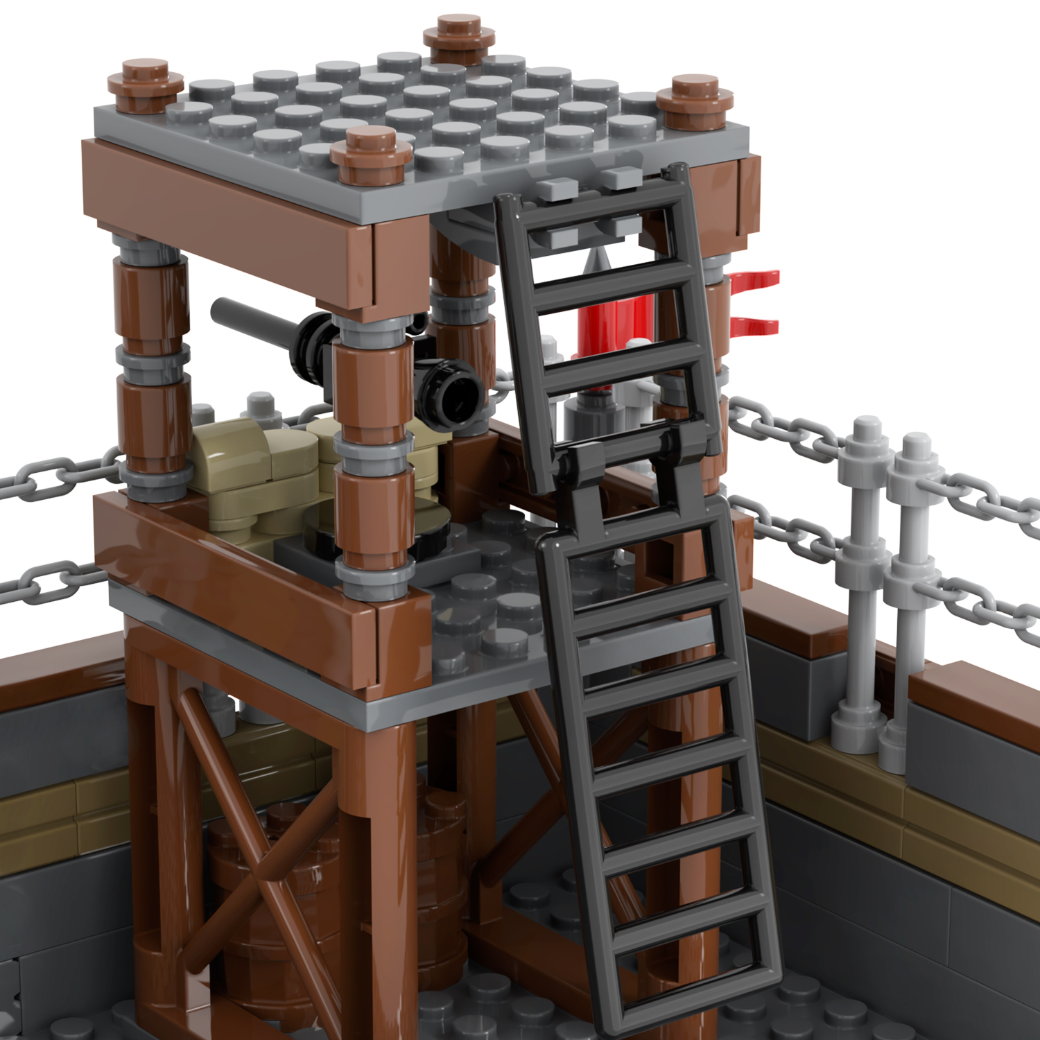 MOC5081-A Lego military bases World Gates towers Arsenal building WW2 War scene toys soldiers army building blocks sets Toys for kids