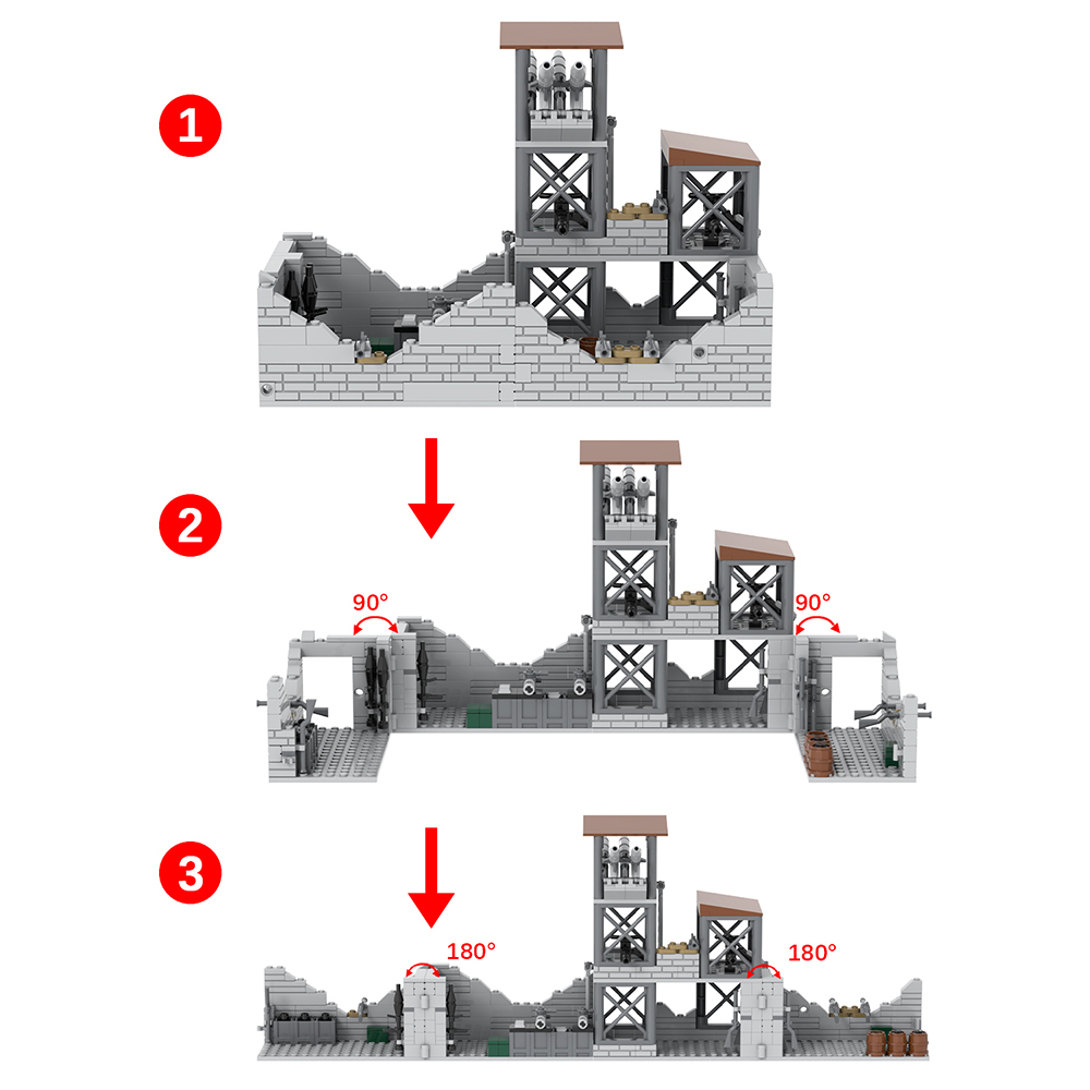 MOC5080 Lego military bases World Arsenal building WW2 War scene toys soldiers army building blocks sets Toys for kids