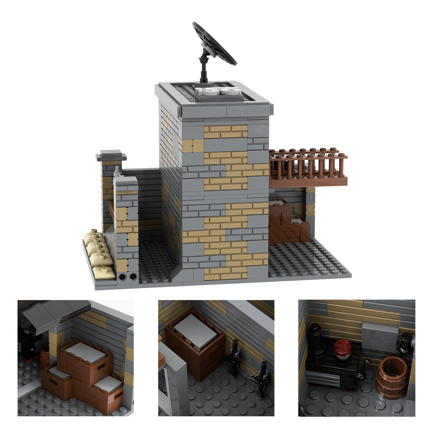 MOC5081-B Lego military bases World Gates towers Arsenal building WW2 War scene toys soldiers army building blocks sets Toys for kids