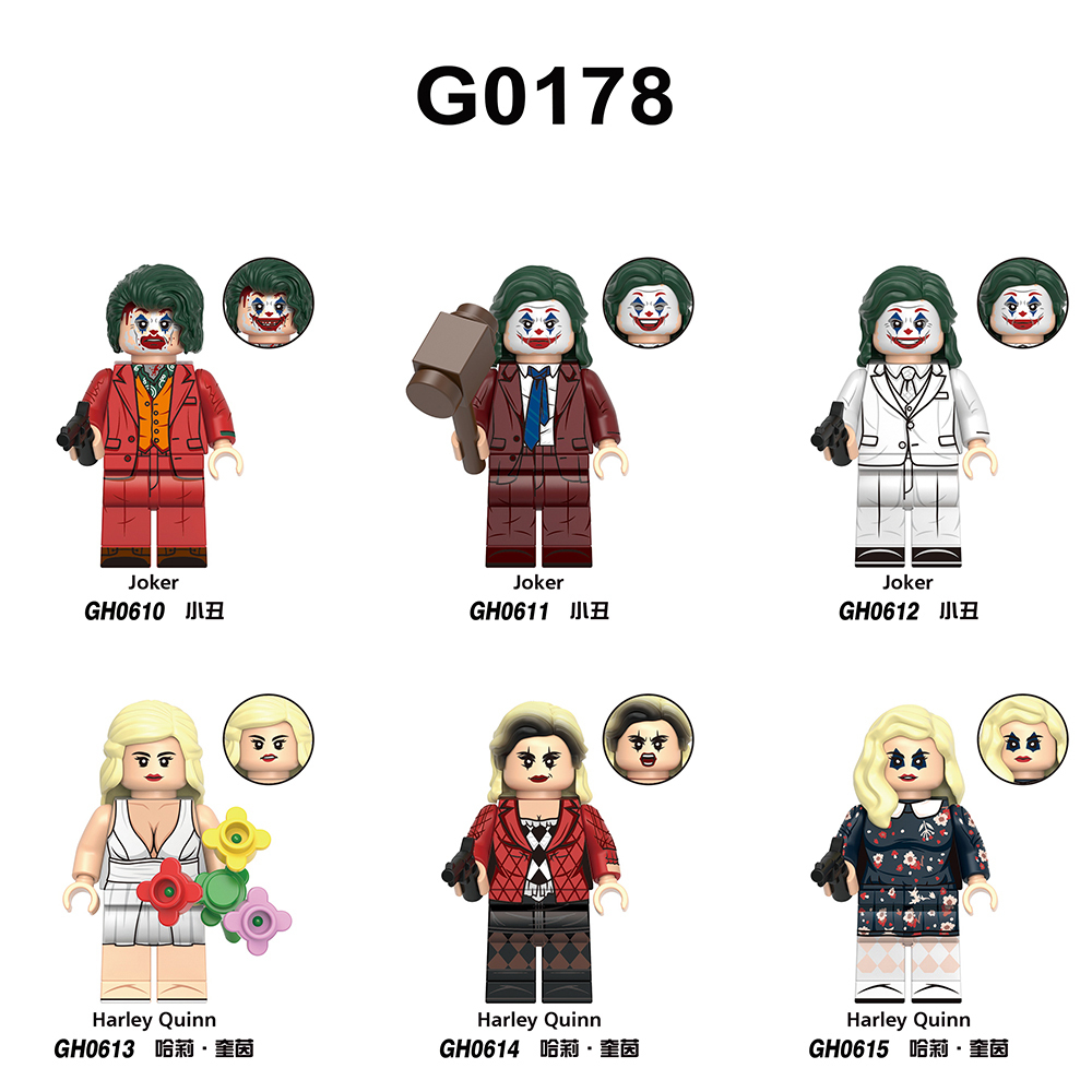 G0178 DC Comic Movie Super Heroes Joker Harley Quinn Mini Educational Collect Plastic Action Building Blocks Children Gift Toys