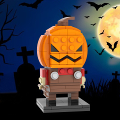 MOC7081 Halloween Horror Movie Character Square Head Bricks Pumpkin Head Demon139Pcs Assemble Collect Building Blocks Children Gift Toys