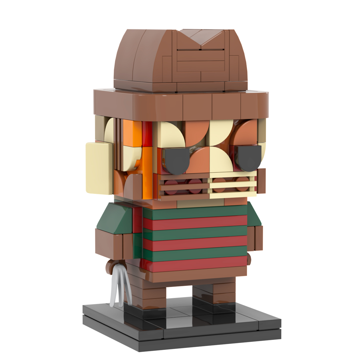 MOC7077 Freddy Krueger Halloween Horror Movie Character Square Head Bricks 167Pcs Assemble Collect Building Blocks Children Gift Toys