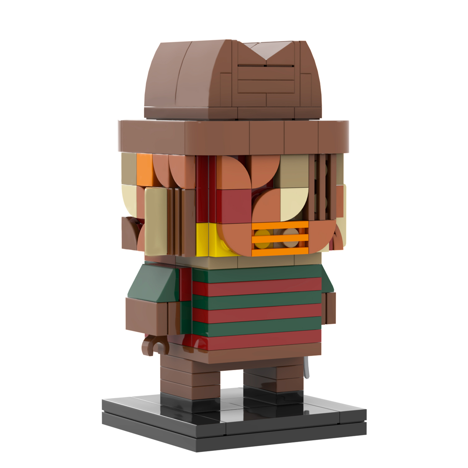 MOC7077 Freddy Krueger Halloween Horror Movie Character Square Head Bricks 167Pcs Assemble Collect Building Blocks Children Gift Toys