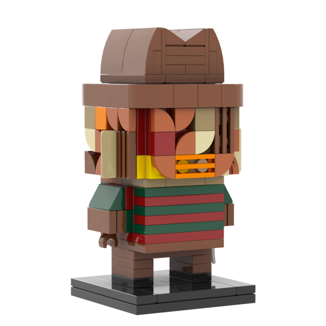 MOC7077 Freddy Krueger Halloween Horror Movie Character Square Head Bricks 167Pcs Assemble Collect Building Blocks Children Gift Toys