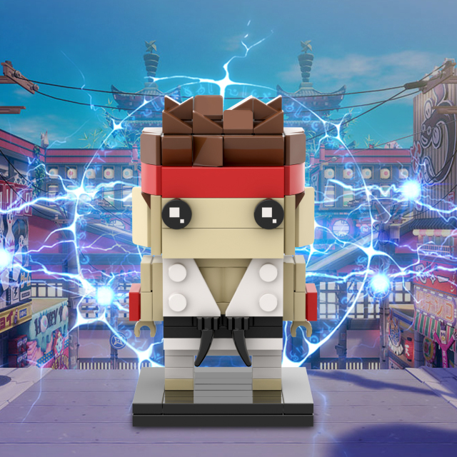 MOC7069 Ryu 144Pcs Square Head Bricks The King of Fighters Action Cartoon Game Character Model Assembly DIY Building Blocks For Kids Gift Toys
