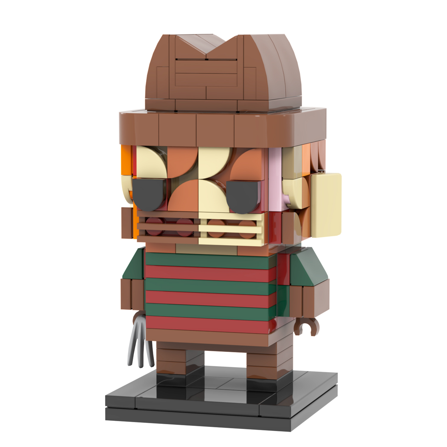 MOC7077 Freddy Krueger Halloween Horror Movie Character Square Head Bricks 167Pcs Assemble Collect Building Blocks Children Gift Toys