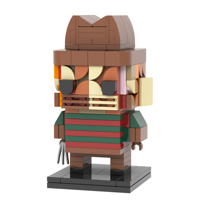 MOC7077 Freddy Krueger Halloween Horror Movie Character Square Head Bricks 167Pcs Assemble Collect Building Blocks Children Gift Toys