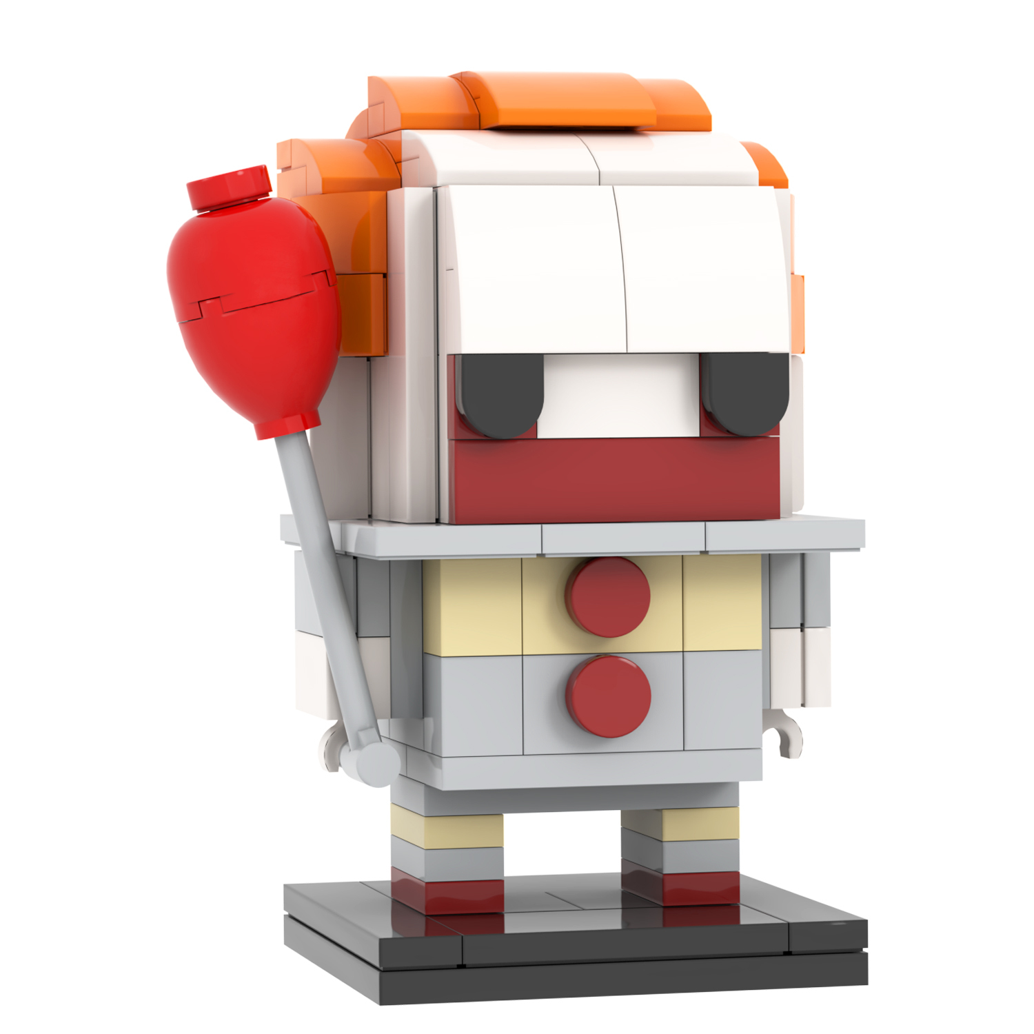 MOC7083 Square Head Bricks Pennywise 153Pcs Halloween Horror Movie Character Assemble Collect Building Blocks Children Gift Toys