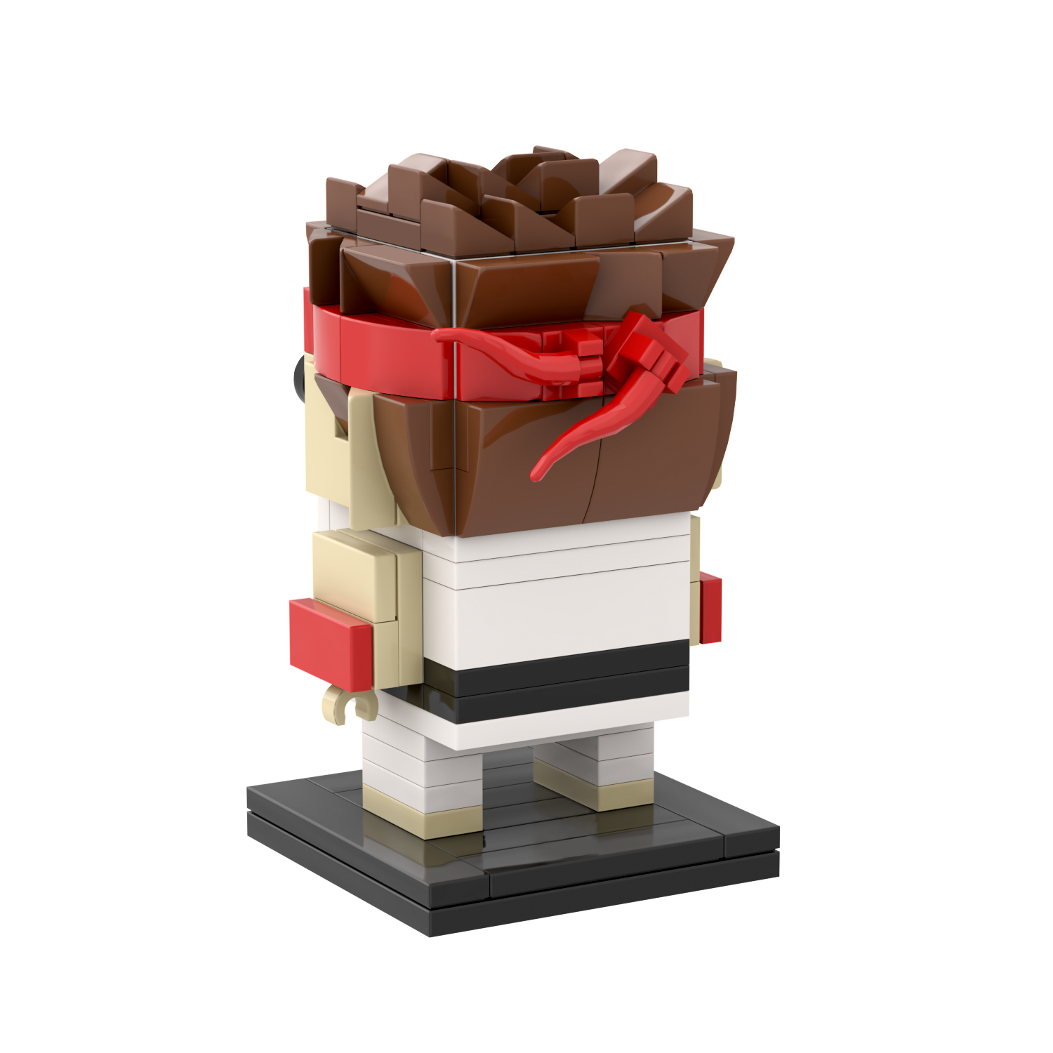 MOC7069 Ryu 144Pcs Square Head Bricks The King of Fighters Action Cartoon Game Character Model Assembly DIY Building Blocks For Kids Gift Toys