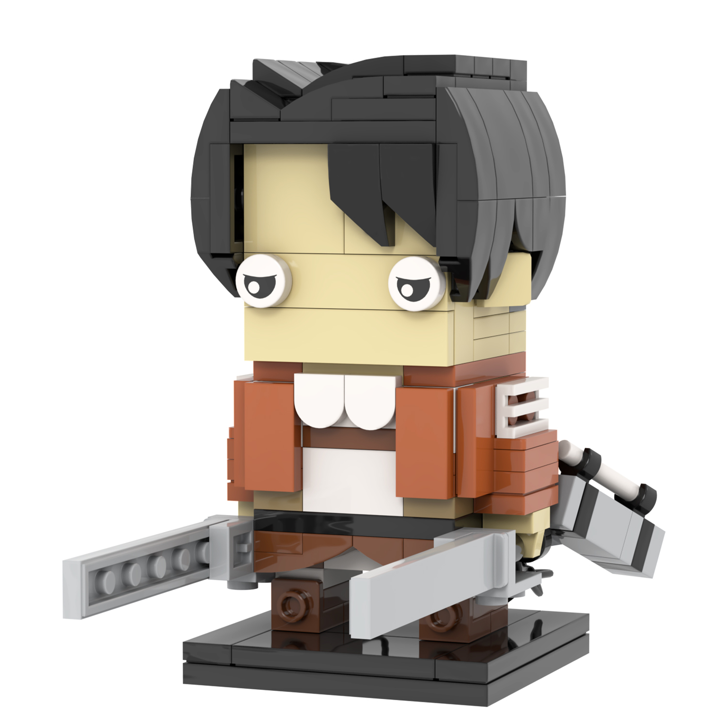 MOC7073 Attack On Titan Levi Ackerman 198Pcs Anime Character Square Head Bricks Collect Educational Building Blocks Kids Gift Toys
