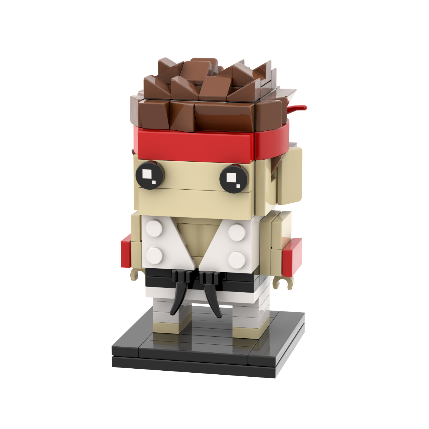MOC7069 Ryu 144Pcs Square Head Bricks The King of Fighters Action Cartoon Game Character Model Assembly DIY Building Blocks For Kids Gift Toys
