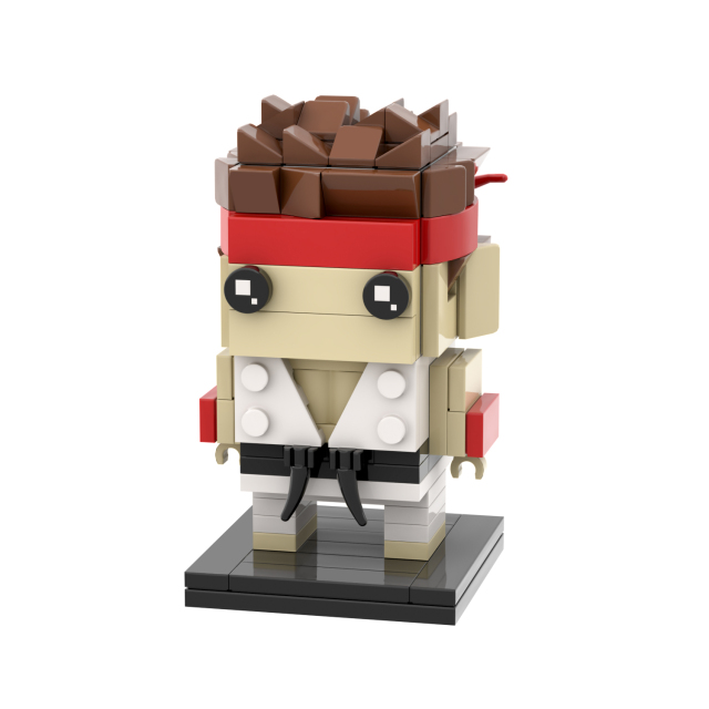 MOC7069 Ryu 144Pcs Square Head Bricks The King of Fighters Action Cartoon Game Character Model Assembly DIY Building Blocks For Kids Gift Toys