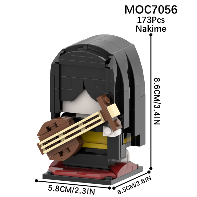 MOC7056 Demon Slayer Character Square Head Bricks 173Pcs Nakime Japanese Anime Educational Collect Plastic Building Blocks Kids Gift Toys