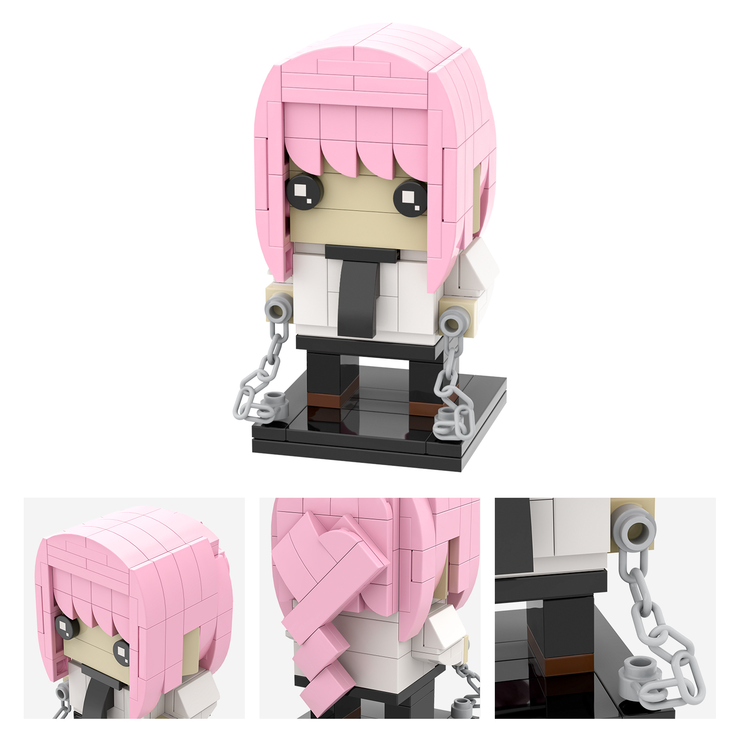 MOC7074 Chainsaw Man Makima 152Pcs Square Head Bricks Anime Educational Collect Plastic Building Blocks Kids Gift Toys