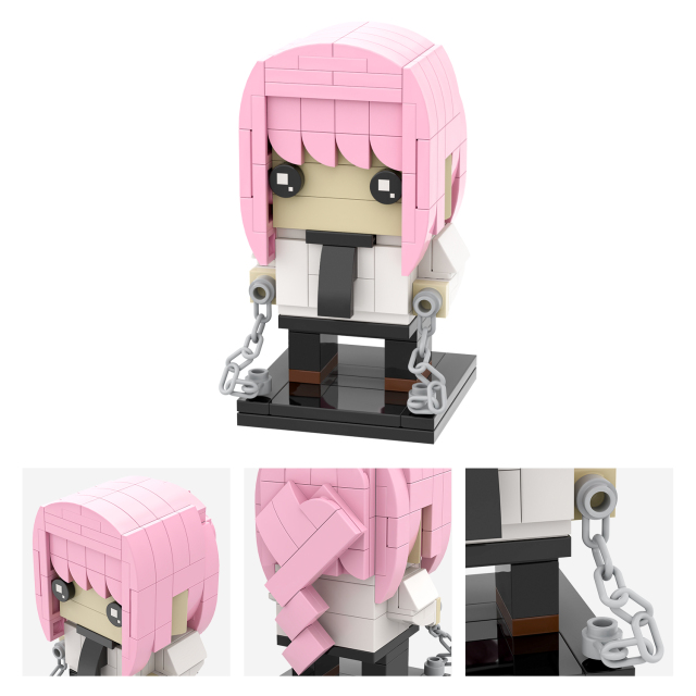 MOC7074 Chainsaw Man Makima 152Pcs Square Head Bricks Anime Educational Collect Plastic Building Blocks Kids Gift Toys