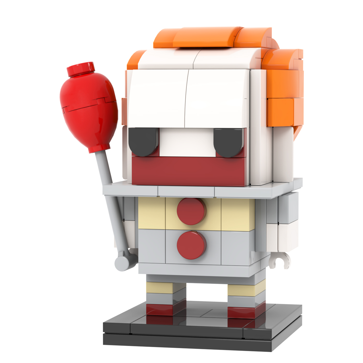 MOC7083 Square Head Bricks Pennywise 153Pcs Halloween Horror Movie Character Assemble Collect Building Blocks Children Gift Toys