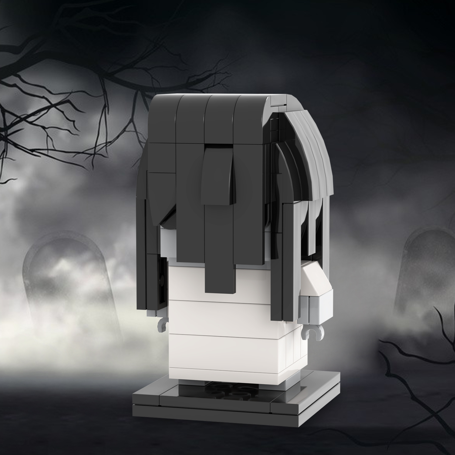 MOC7084 Yamamura Sadako Ringu 126Pcs Square Head Bricks Halloween Horror Movie Character Assemble Collect Building Blocks Kids Gift Toys