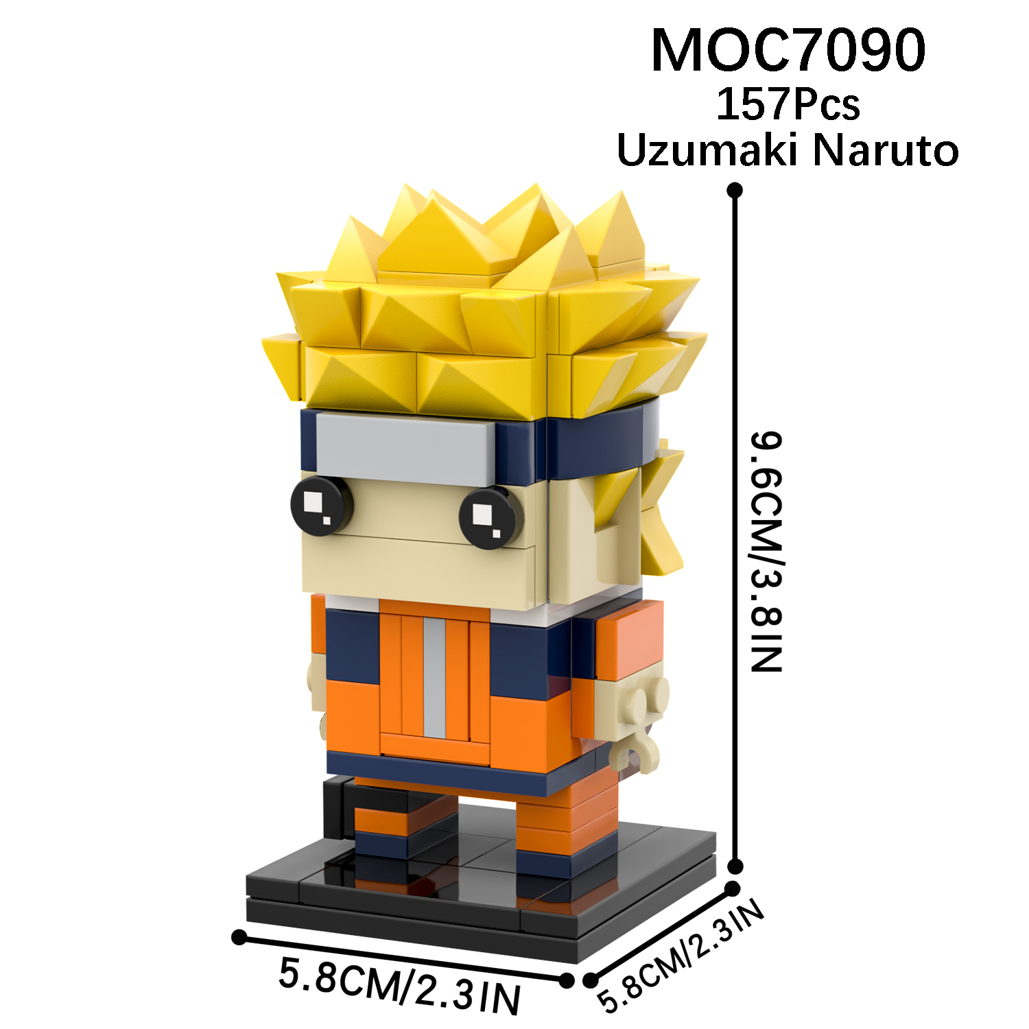 MOC7090 Japanese Anime Character Uzumaki Naruto Mooxi 157Pcs Square Head Bricks Plastic Assemble Educational Building Blocks Kids Gift Toys