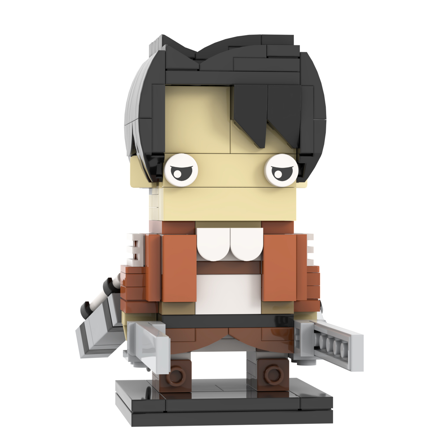 MOC7073 Attack On Titan Levi Ackerman 198Pcs Anime Character Square Head Bricks Collect Educational Building Blocks Kids Gift Toys