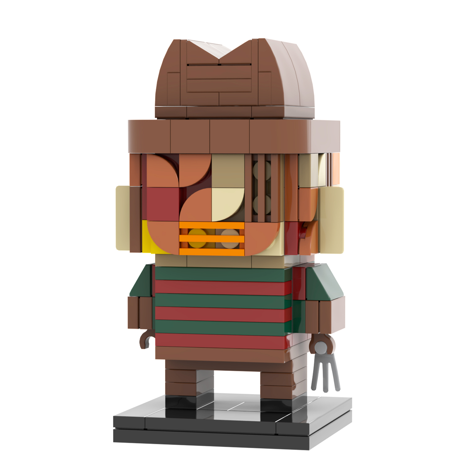 MOC7077 Freddy Krueger Halloween Horror Movie Character Square Head Bricks 167Pcs Assemble Collect Building Blocks Children Gift Toys