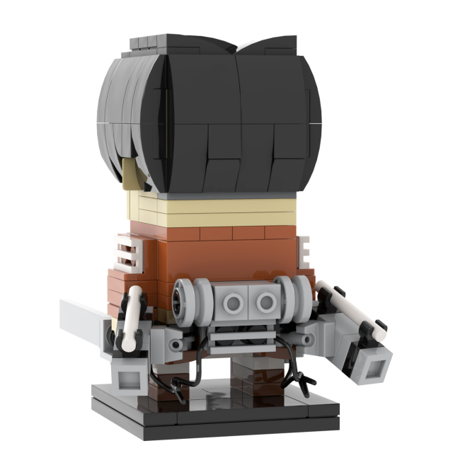 MOC7073 Attack On Titan Levi Ackerman 198Pcs Anime Character Square Head Bricks Collect Educational Building Blocks Kids Gift Toys