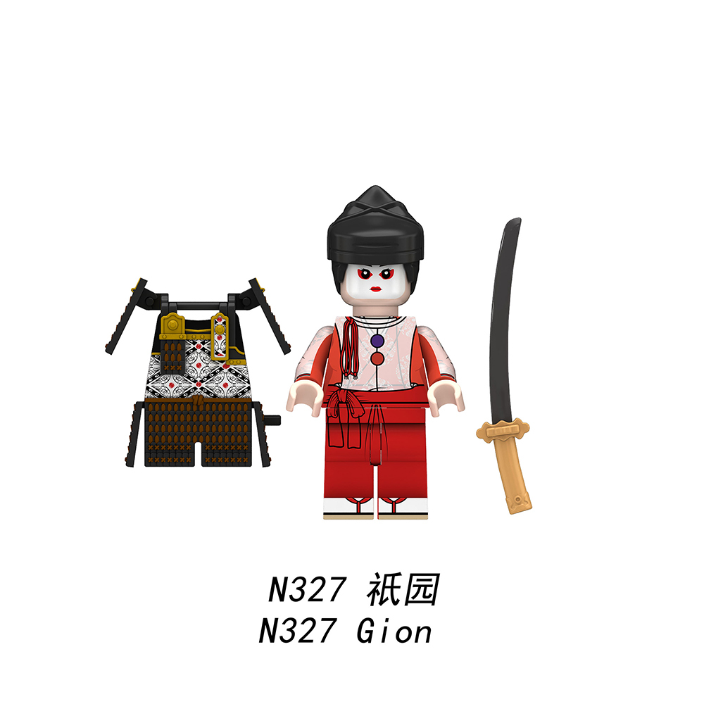 N326-333 Japanese Anime SAMURAI 7 Character Kyuzo Gion Heiwachi Satsuki Masashige Apenanka Shimizu Aoi Building Blocks Kids Toys