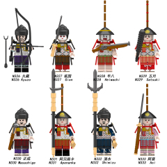 N326-333 Japanese Anime SAMURAI 7 Character Kyuzo Gion Heiwachi Satsuki Masashige Apenanka Shimizu Aoi Building Blocks Kids Toys