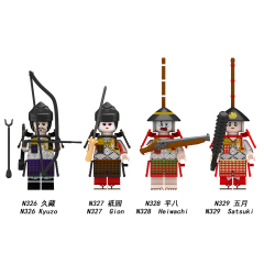 N326-333 Japanese Anime SAMURAI 7 Character Kyuzo Gion Heiwachi Satsuki Masashige Apenanka Shimizu Aoi Building Blocks Kids Toys
