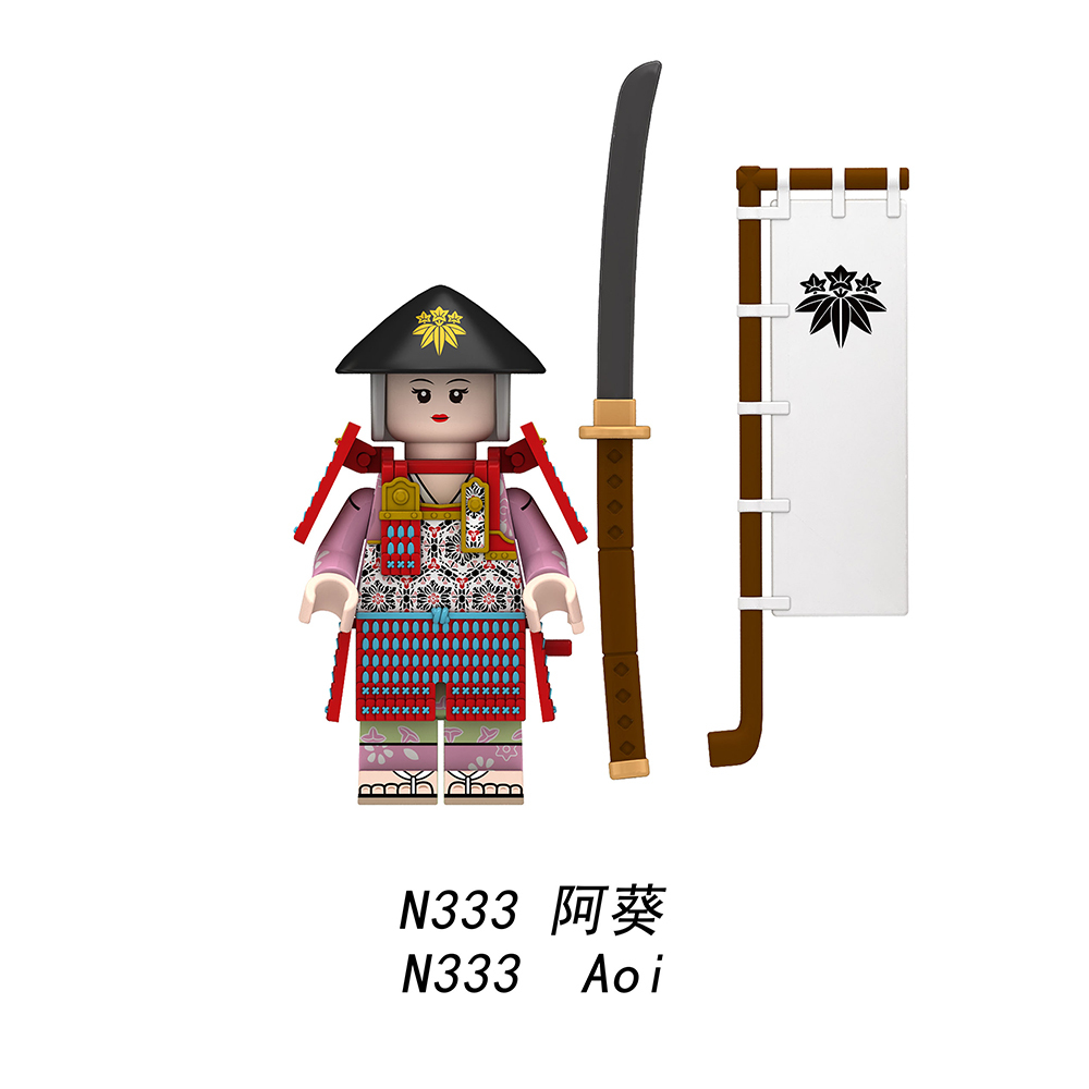 N326-333 Japanese Anime SAMURAI 7 Character Kyuzo Gion Heiwachi Satsuki Masashige Apenanka Shimizu Aoi Building Blocks Kids Toys