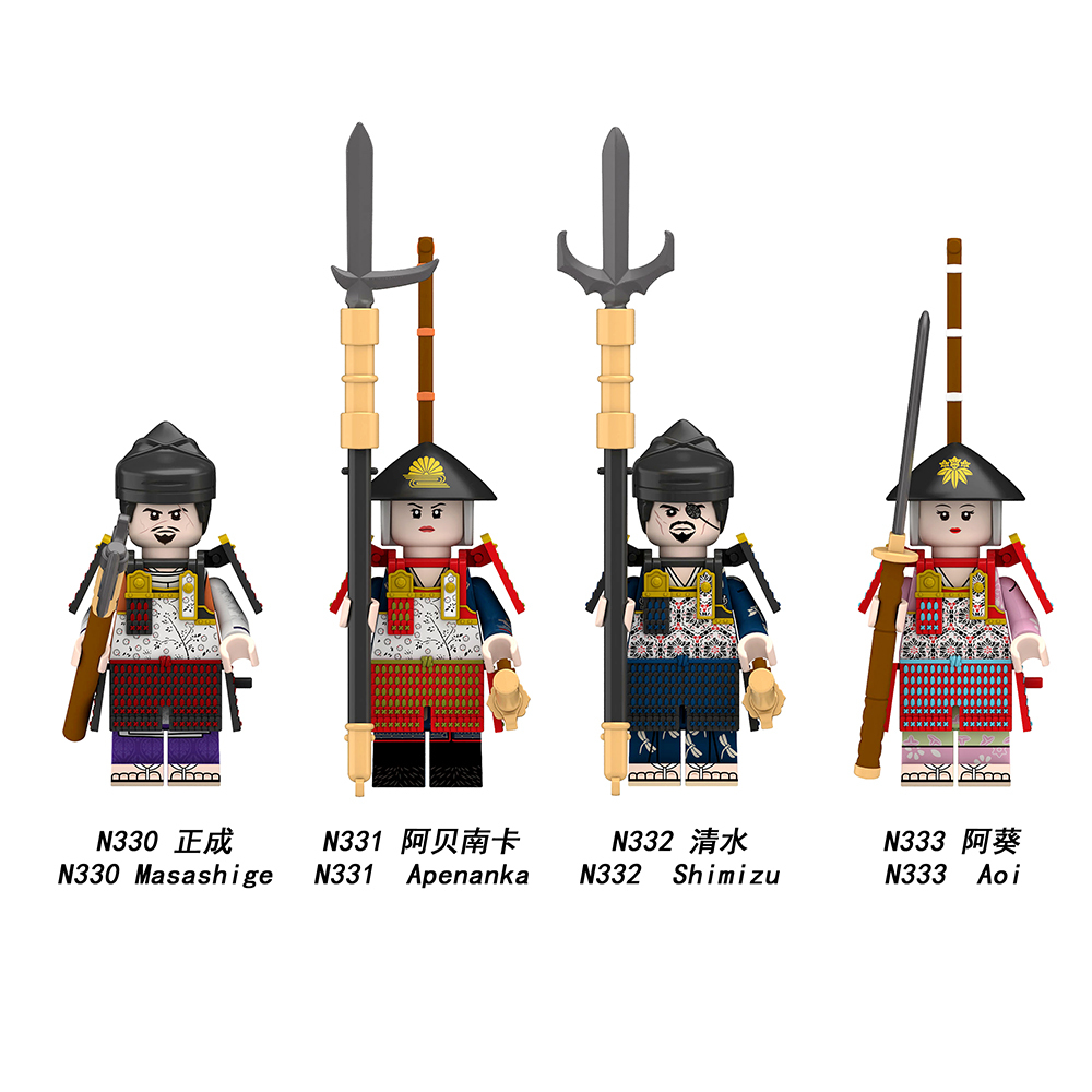 N326-333 Japanese Anime SAMURAI 7 Character Kyuzo Gion Heiwachi Satsuki Masashige Apenanka Shimizu Aoi Building Blocks Kids Toys