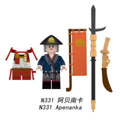 N326-333 Japanese Anime SAMURAI 7 Character Kyuzo Gion Heiwachi Satsuki Masashige Apenanka Shimizu Aoi Building Blocks Kids Toys