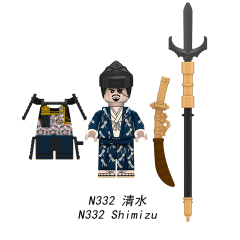 N326-333 Japanese Anime SAMURAI 7 Character Kyuzo Gion Heiwachi Satsuki Masashige Apenanka Shimizu Aoi Building Blocks Kids Toys