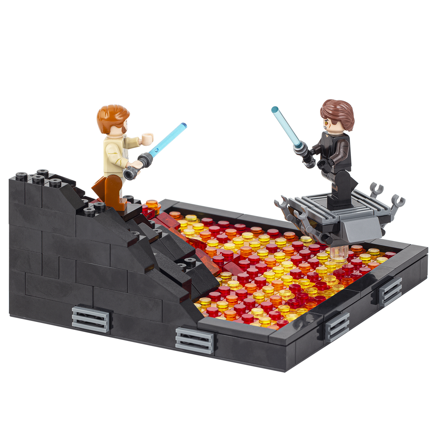 MOC2058-A Lego star wars Revenge of the sith duel on mustafar anakin skywalker vs obi-wan kenobi building kit building War scene toys building blocks sets Toys for kids