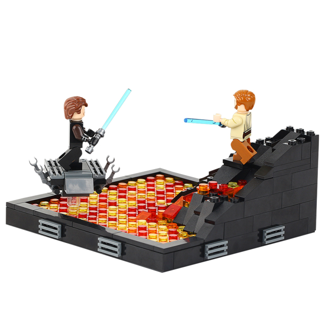 MOC2058-A Lego star wars Revenge of the sith duel on mustafar anakin skywalker vs obi-wan kenobi building kit building War scene toys building blocks sets Toys for kids