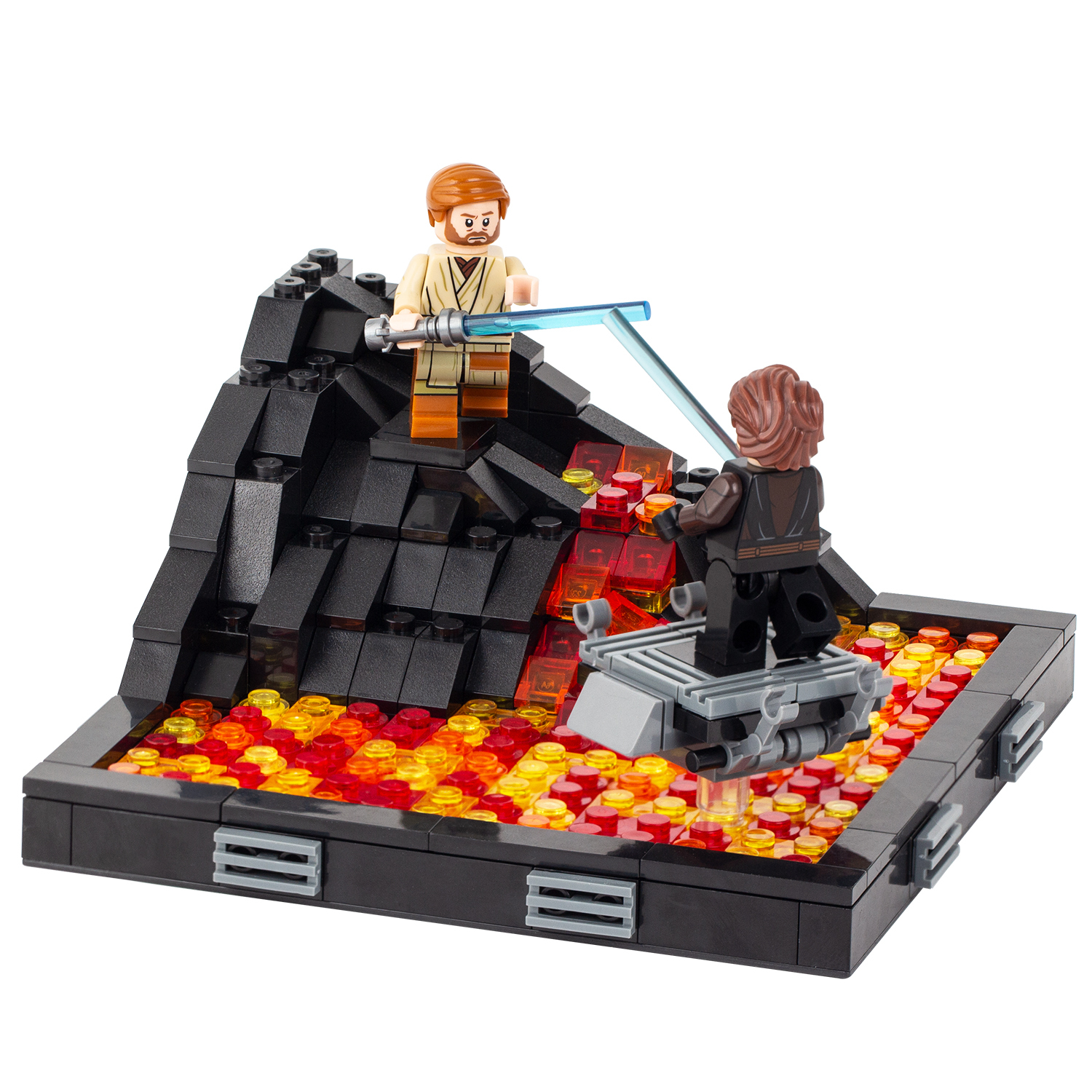 MOC2058-A Lego star wars Revenge of the sith duel on mustafar anakin skywalker vs obi-wan kenobi building kit building War scene toys building blocks sets Toys for kids