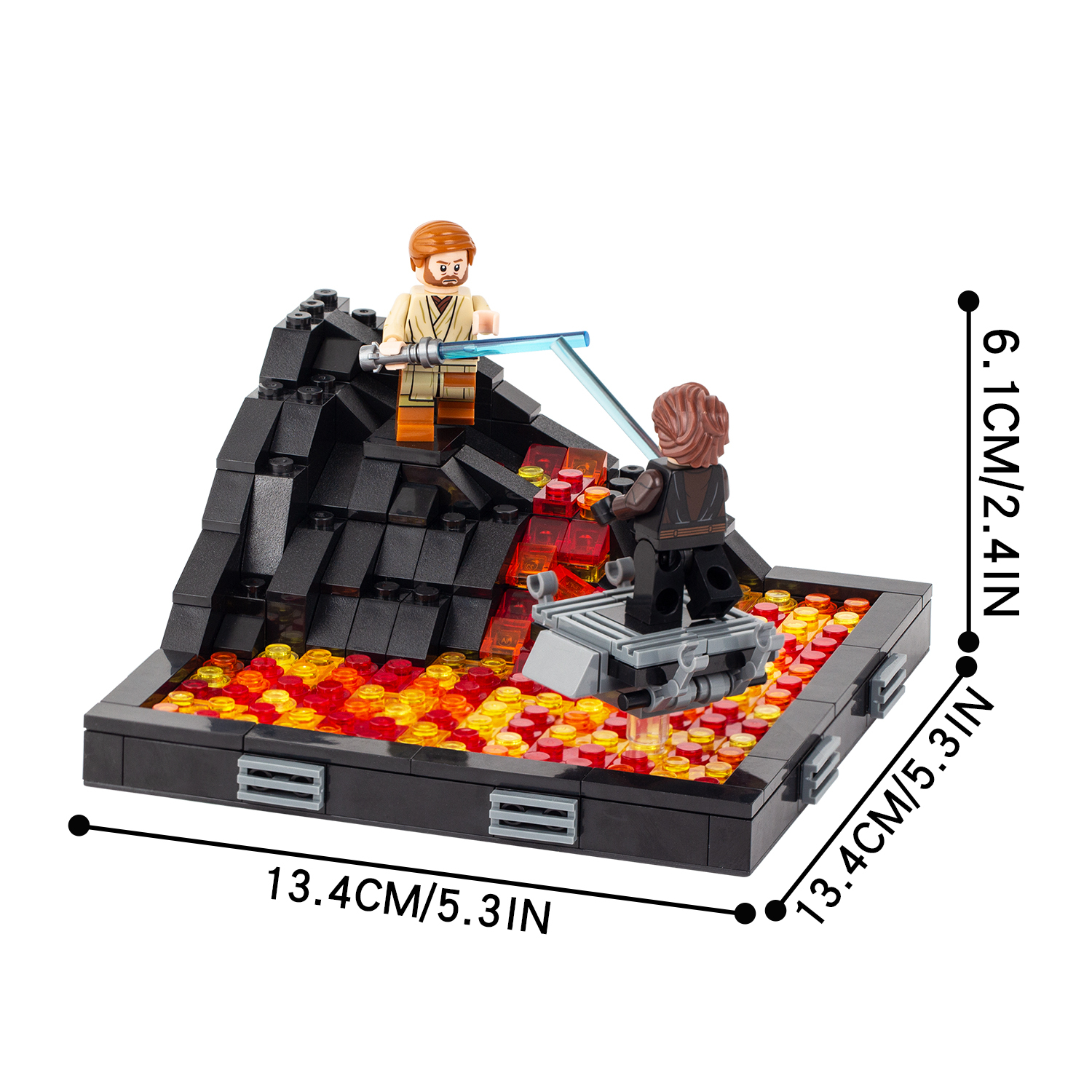 MOC2058-A Lego star wars Revenge of the sith duel on mustafar anakin skywalker vs obi-wan kenobi building kit building War scene toys building blocks sets Toys for kids